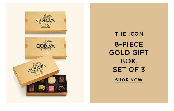 Assorted Chocolate Gold Gift Box, 8pc, Set of 3