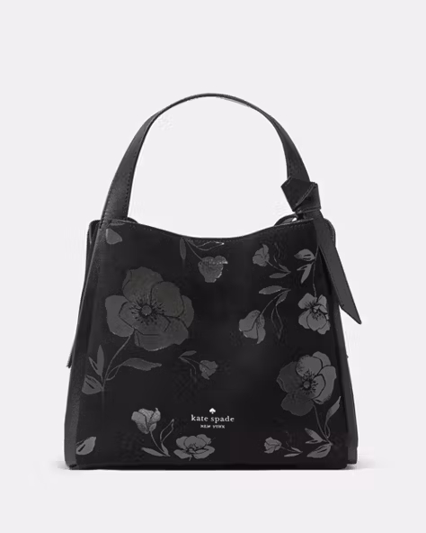 Knott Floral Suede Carryall Bag