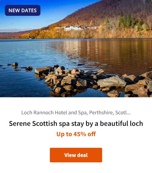 Serene Scottish spa stay by a beautiful loch