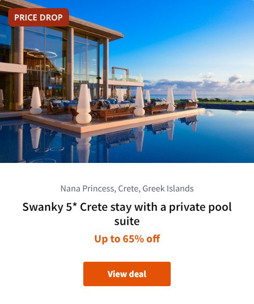 Swanky 5* Crete stay with a private pool suite
