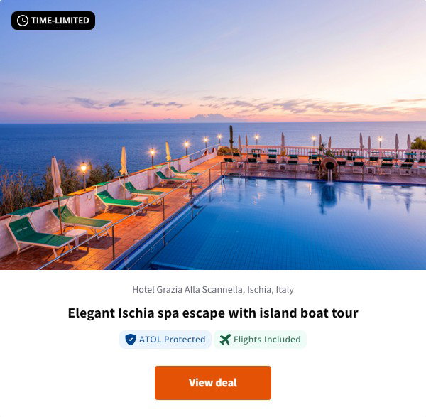 Elegant Ischia spa escape with island boat tour