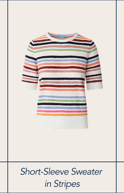 Short-Sleeve Sweater in Stripes