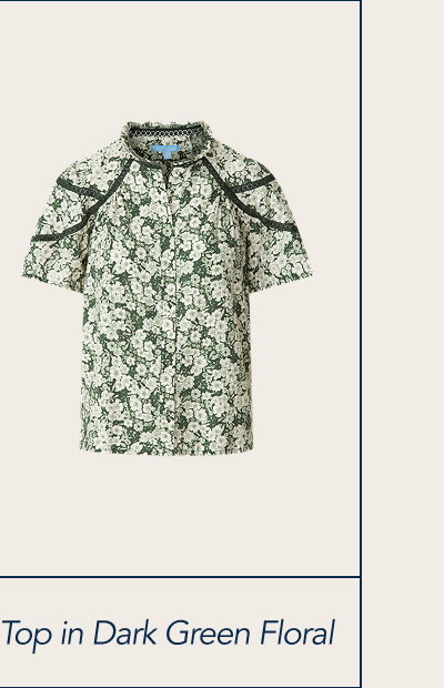 Top in Dark Green Floral