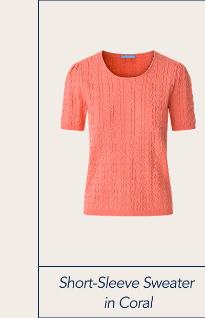 Short-Sleeve Sweater in Coral