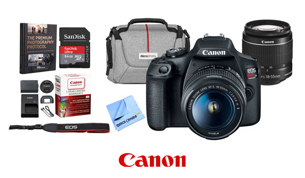 T7 EOS Rebel DSLR Camera EF-S 18-55mm f/3.5-5.6 IS II Lens 2 Battery Bundle