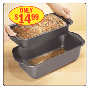 2-Piece Lowfat Nonstick Meatloaf Pan