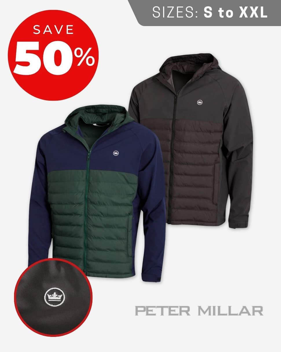 Peter Millar Mens Apex Hybrid Water Resistant Windproof Golf Hoody