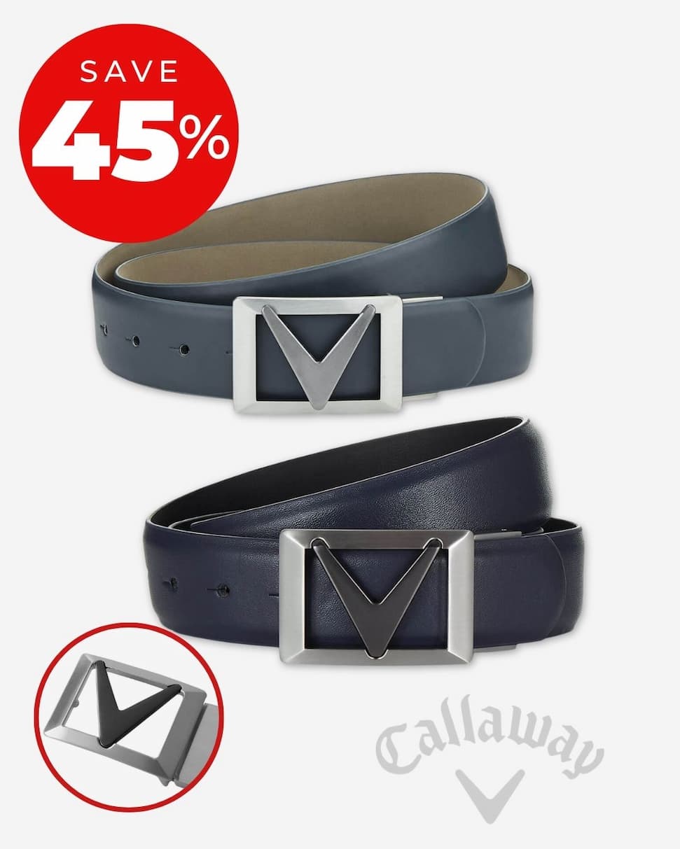 Callaway Golf Mens Cut-To-Fit Signature Buckle Chev Belt II