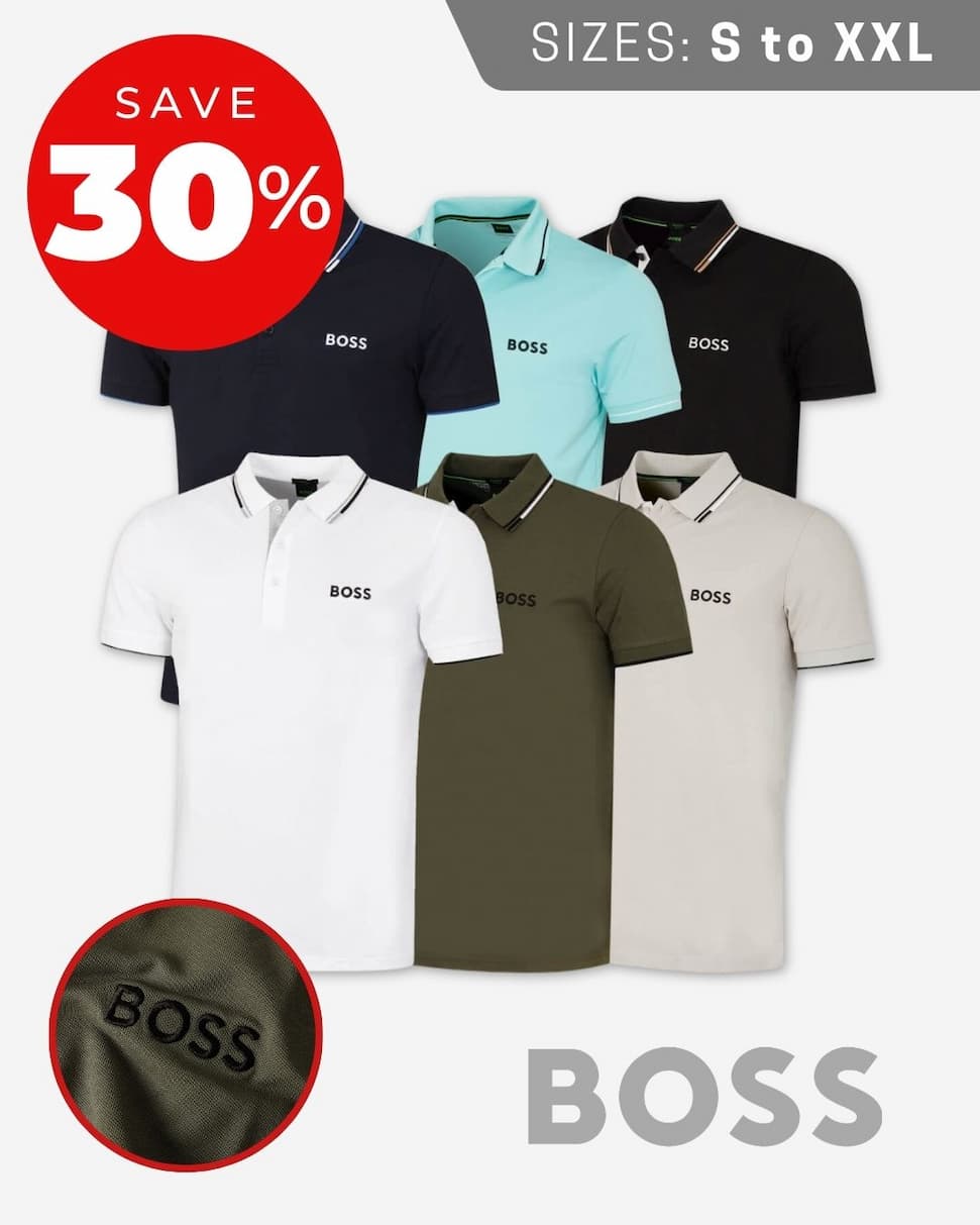 Hugo Boss Mens Paddy Pro BOSS Contrast Stripe Active Golf Polo Shirt