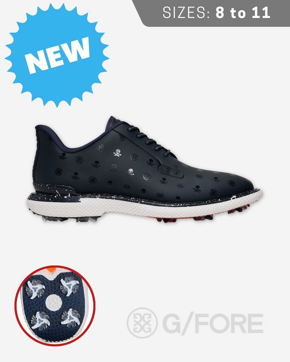 G/Fore Mens Gallivan2R G/Lock Skull & Tees Breathable Spiked Golf Shoes