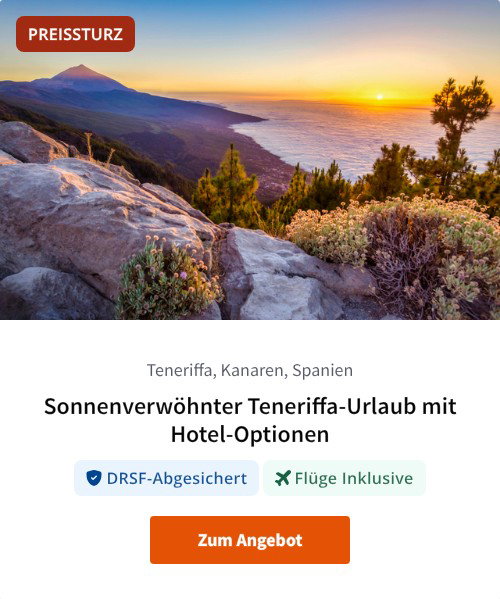 Sonnenverwöhnter Teneriffa-Urlaub mit Hotel-Optionen