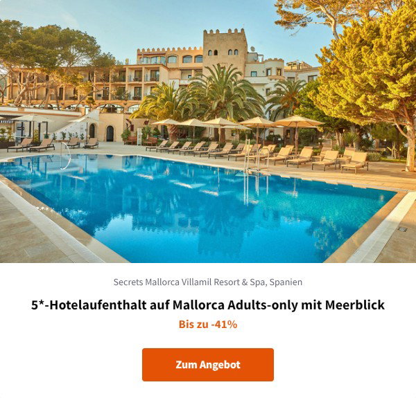 5*-Hotelaufenthalt auf Mallorca Adults-only mit Meerblick