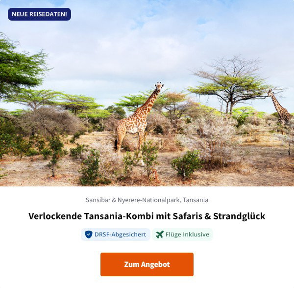 Verlockende Tansania-Kombi mit Safaris & Strandglück