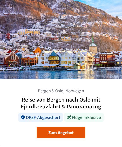 Reise von Bergen nach Oslo mit Fjordkreuzfahrt &amp; Panoramazug