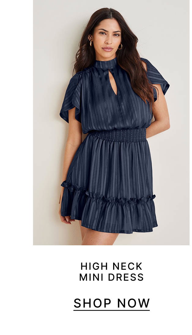 High Neck Mini Dress