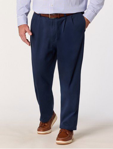 Waist-Relaxer Pleated Twill Pants