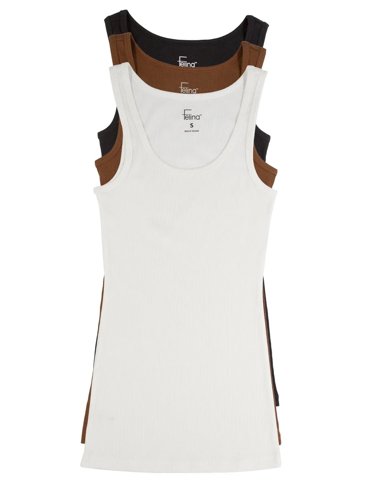 Image of Cotton Ribbed Tank Top 3-Pack