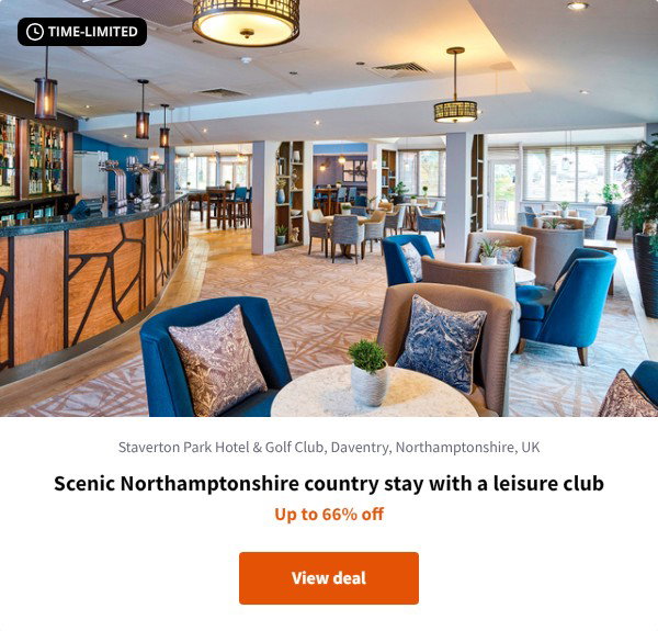 Scenic Northamptonshire country stay with a leisure club