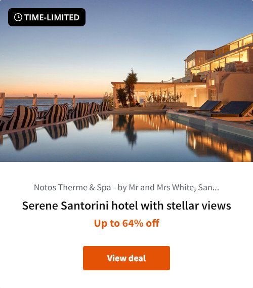 Serene Santorini hotel with stellar views
