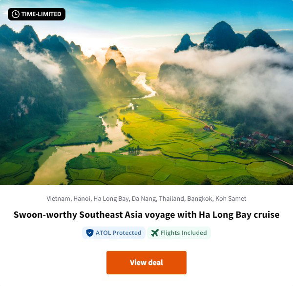 Swoon-worthy Southeast Asia voyage with Ha Long Bay cruise