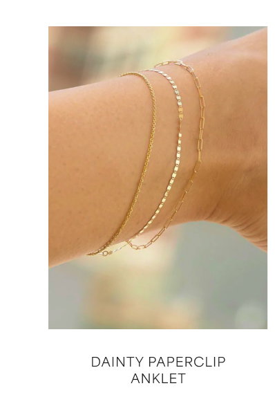 Dainty Paperclip Anklet