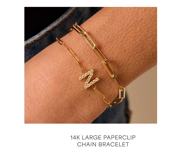 14K Large Paperclip Chain Bracelet