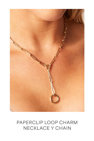 Paperclip Loop Charm Necklace Y Chain
