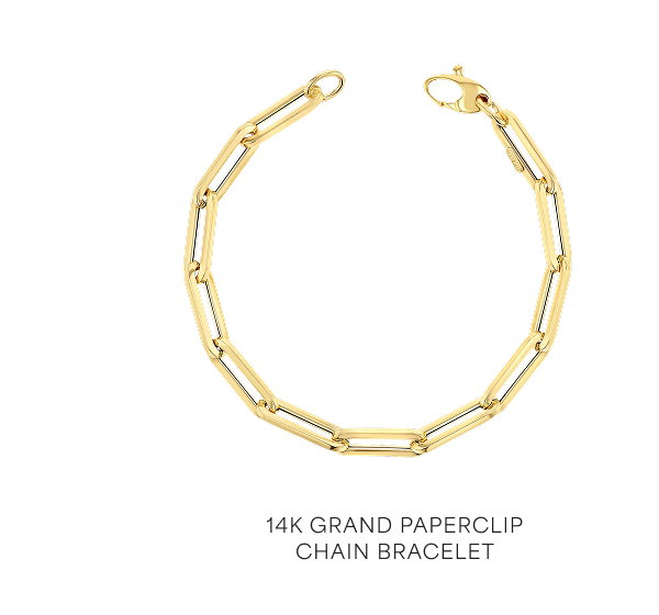 14K Grand Paperclip Chain Bracelet