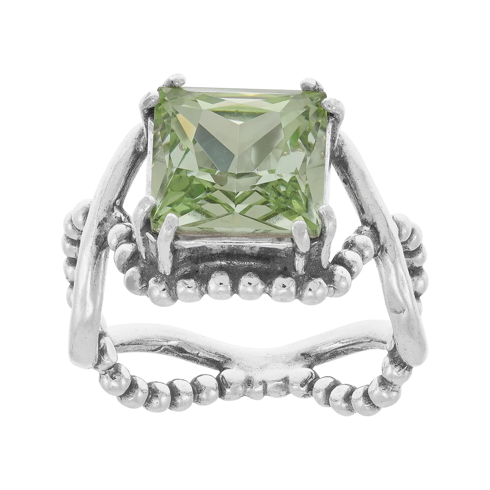 Ivy Ring, Green Crystal