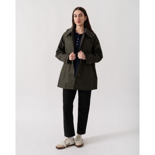 Joules Rainmore Womens Waterproof Button Through Raincoat - Green