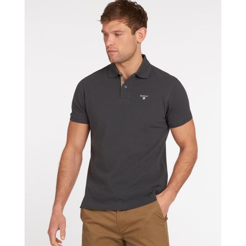 Barbour Tartan Pique Mens Polo - Navy/Dress