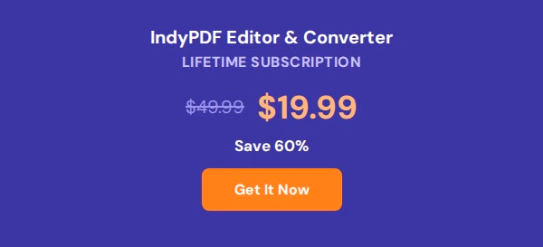 IndyPDF Editor & Converter: Lifetime Subscription