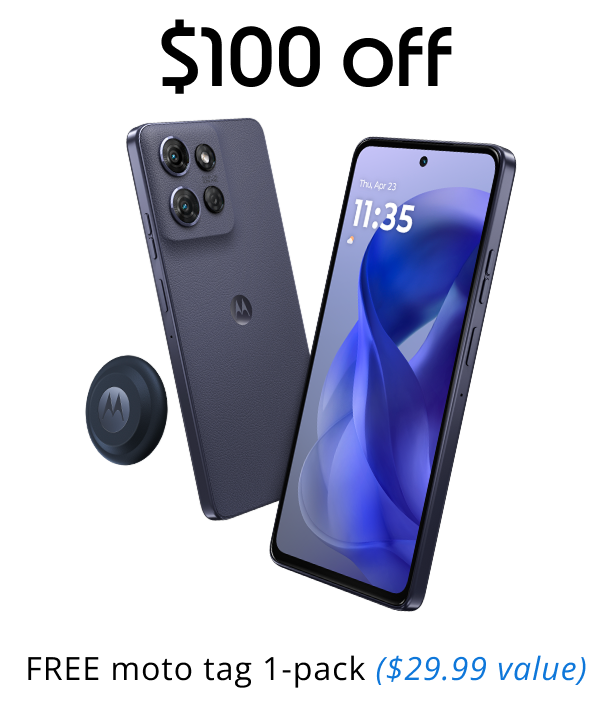 $100 off moto g power - 2025 and FREE moto tag 1-pack ($29.99 value)
