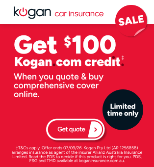 Kogan Car Insurance Switch Week - Get $100 Kogan.com credit ‡