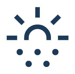 Weather symbol: sun and snow combined icon.