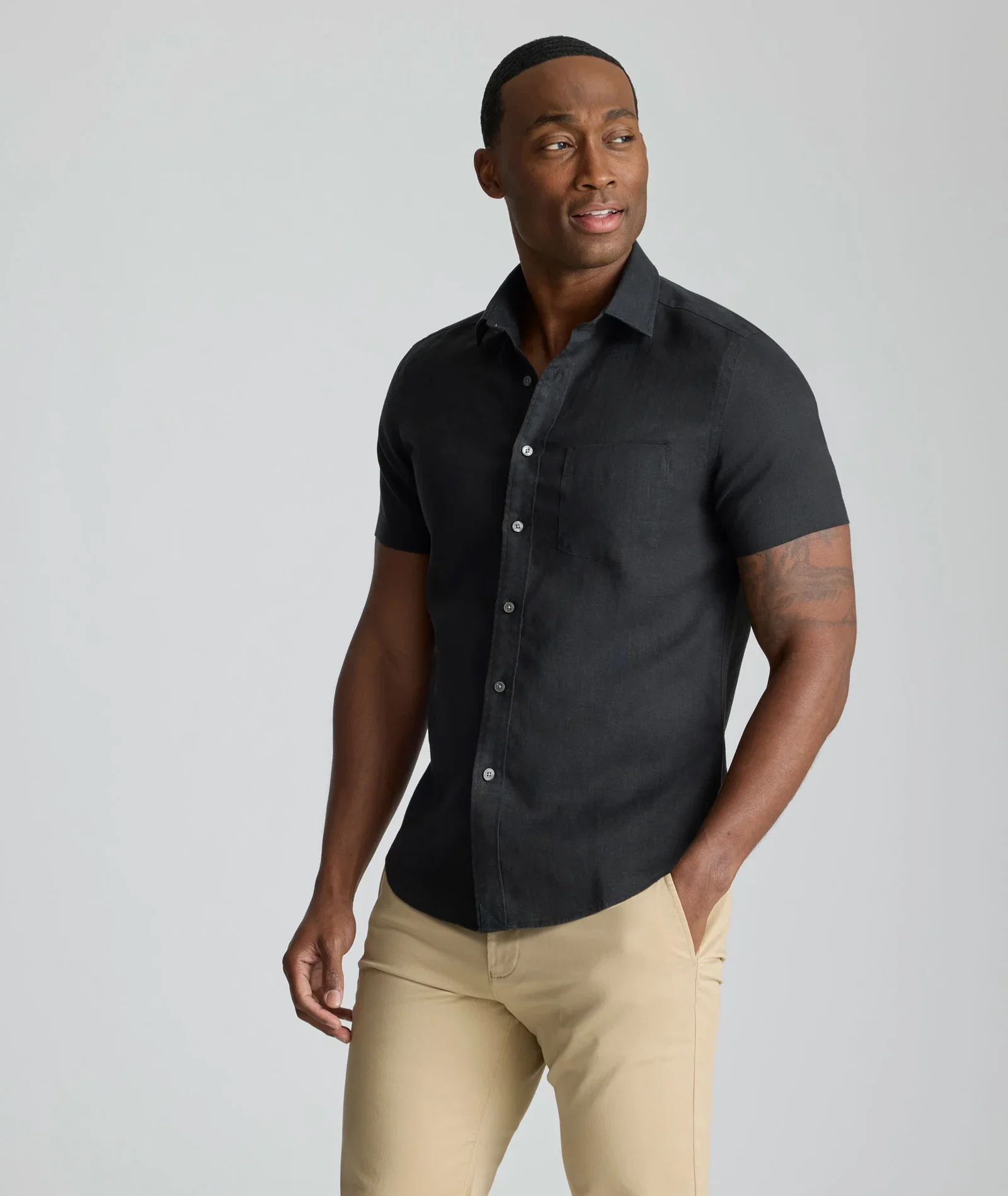 Image of Wrinkle-Resistant Linen Short-Sleeve Cameron Shirt