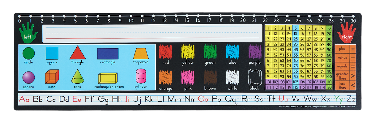 Zaner-Bloser 120 Grid with Number Line Self-Adhesive Deluxe Plastic Desktop Helpers™ - Set Of 24