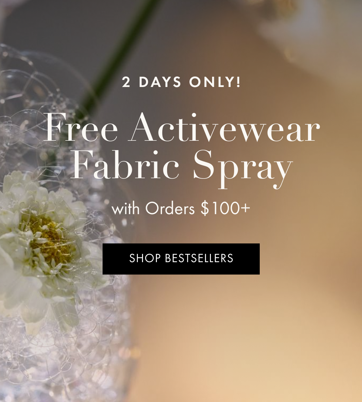 2 Days Only! Free Activewear Fabric Spray with Orders $100+ | SHOP BESTSELLERS