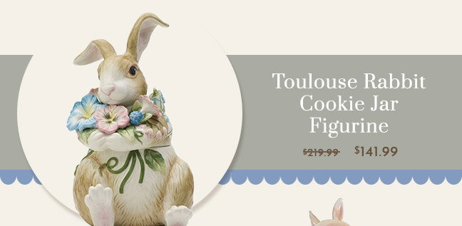 Toulouse Rabbit Cookie Jar Figurine $141.99