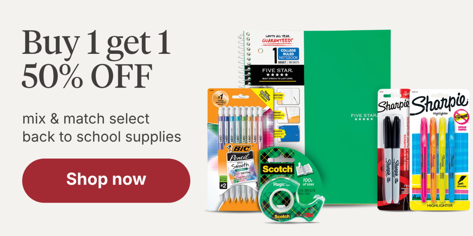Buy 1 get 1 50% OFF