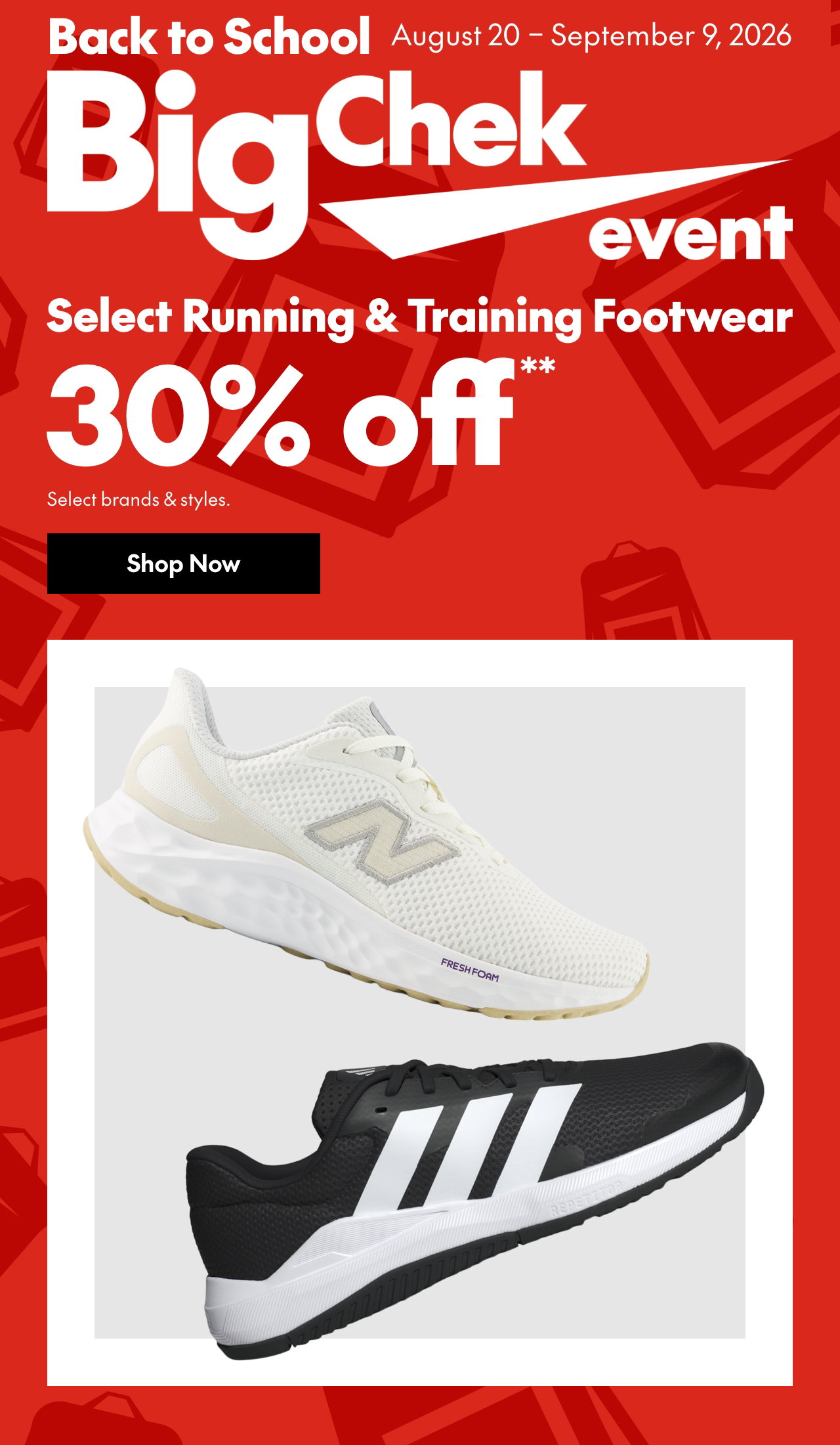 Select Running and Training Footwear
Extra PMMs