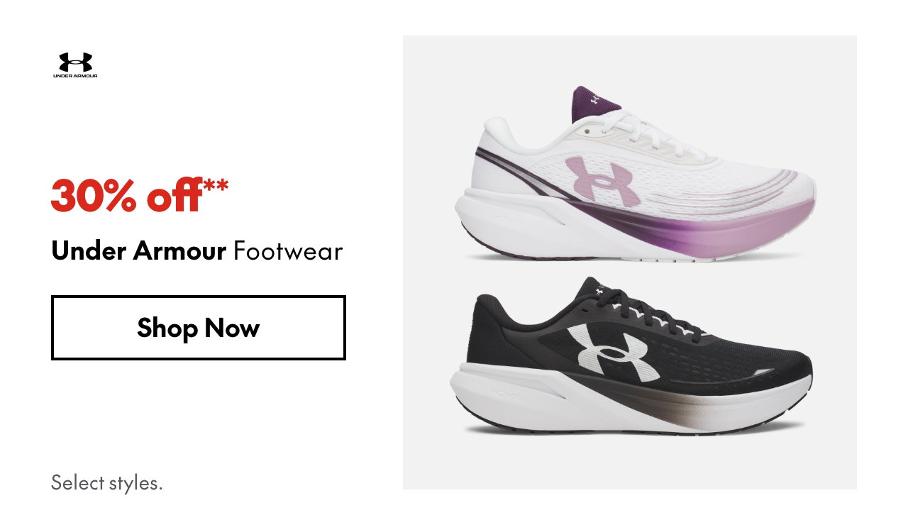 Under Armour Footwear
30% off
Our ticket price. Select styles.