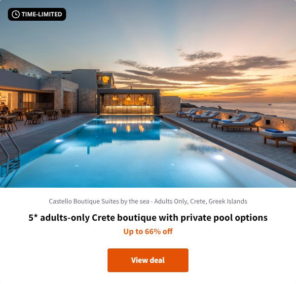 5* adults-only Crete boutique with private pool options
