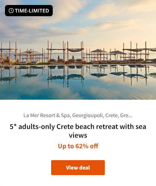 5* adults-only Crete beach retreat with sea views
