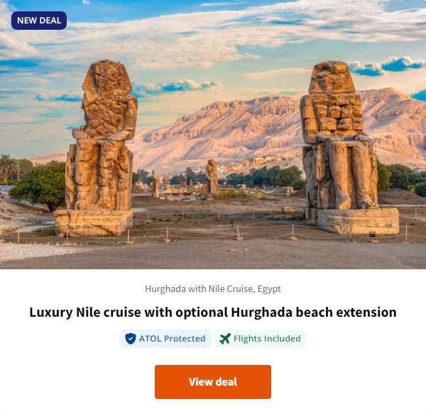 Luxury Nile cruise with optional Hurghada beach extension