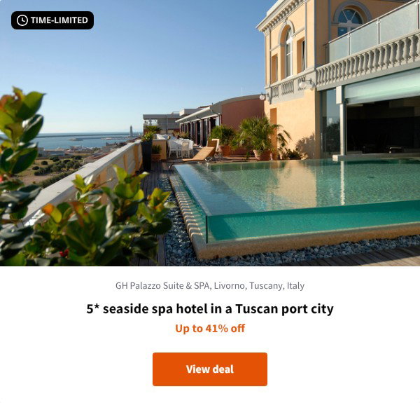 5* seaside spa hotel in a Tuscan port city