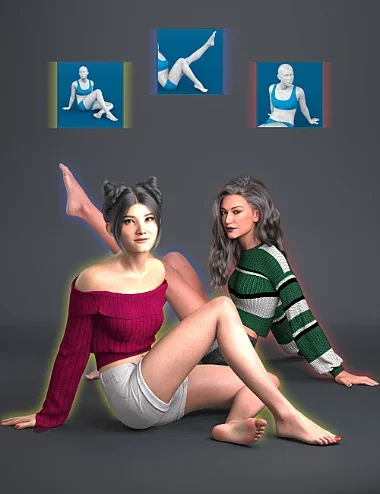 NG Build Your Own Floor Sitting Poses for Genesis 9