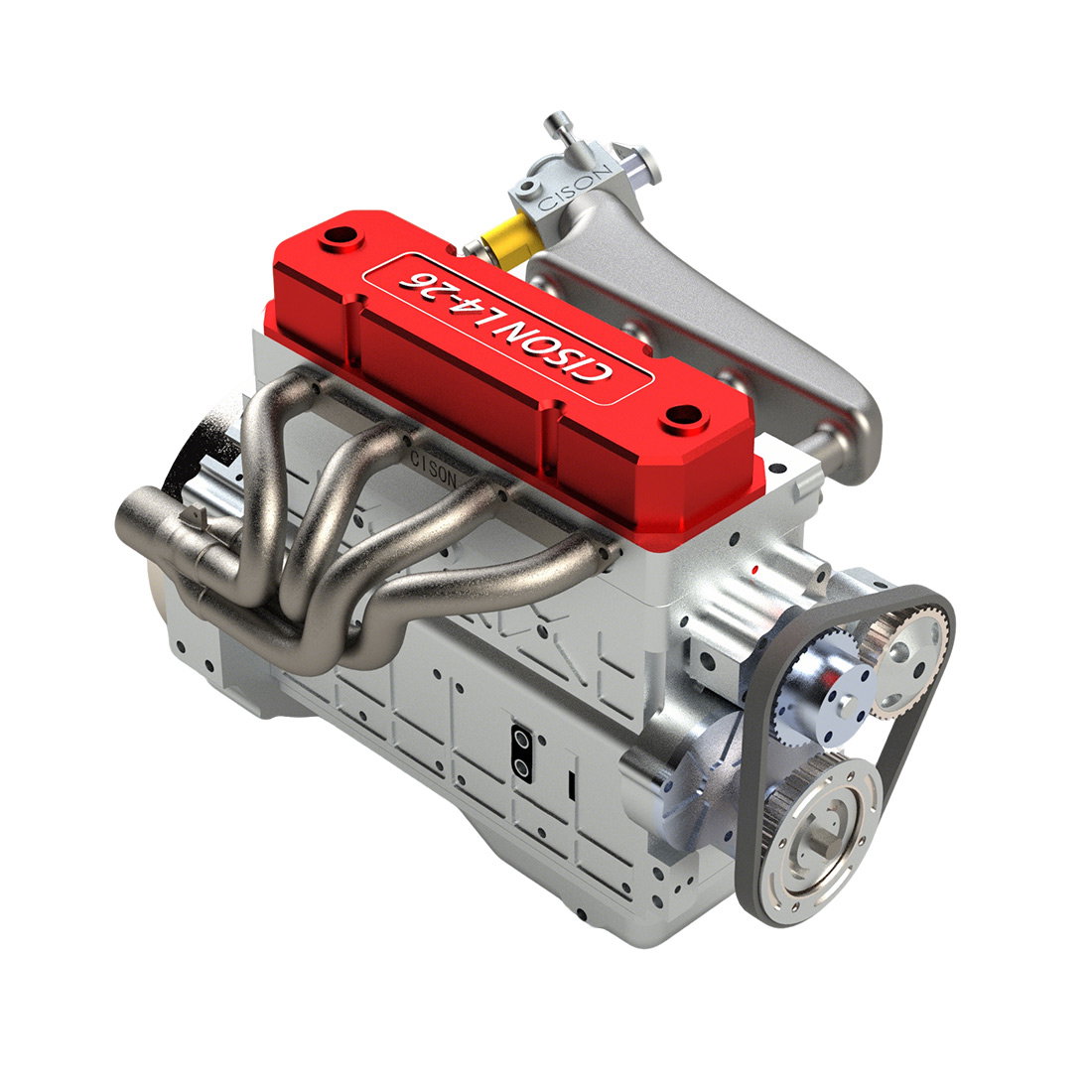 CISON L4 OHV 20.5cc Inline 4-Cylinder 4-Stroke Water-Cooled Gasoline Engine Model Kit-Speed Up to 11500rpm