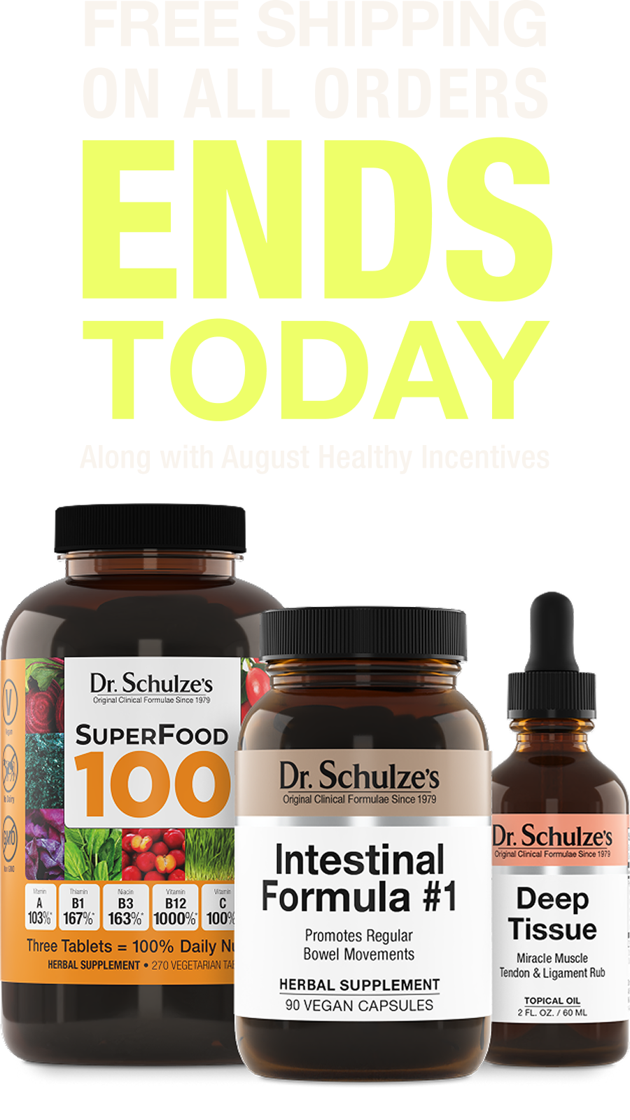 Free Shipping On All Orders ENDS Today