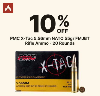10% Off PMC X-Tac 5.56mm NATO 55gr FMJBT Rifle Ammo - 20 Rounds